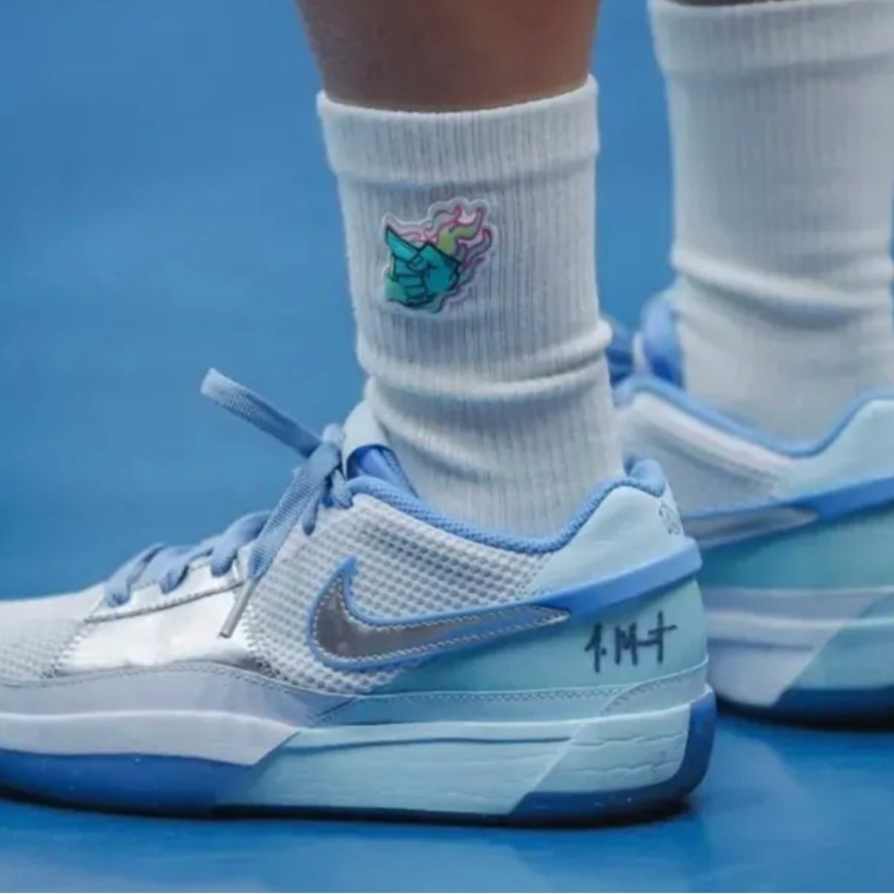 Nike Ja 1 Se GS Morant All Star Youth Basketball Shoes FJ1266-400 Glacier Blue - Picture 6 of 10